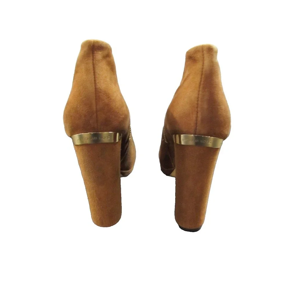 Michael Kors Haven Suede Boots Camel Tan Women’s Size 8 Platform Block Heel